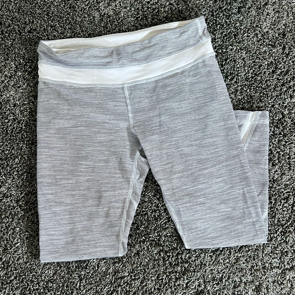 Lululemon White Striped Leggings